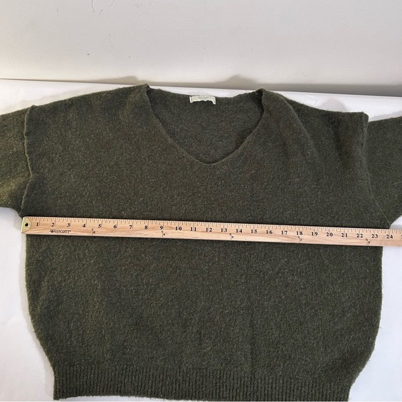 By-Bar Amsterdam V-Neck Mohair Wool Blend Sweater Olive Green Size M - Picture 7 of 7